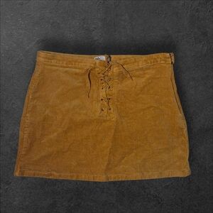 Corduroy Lace-Up Mini Skirt